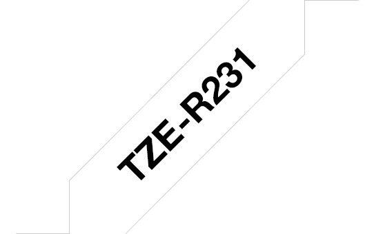 TZe-R231 stoffen lint, zwart op wit, 12mm x 4m TZe-R231 stoffen lint, zwart op wit, 12mm x 4m