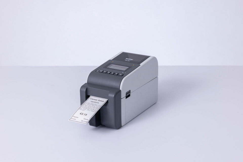 TD-2350DFC203 Professionele linerless labelprinter (wit/grijs), Direct thermisch, LCD scherm, 39 tot 58mm labelbreedte, 203 dpi