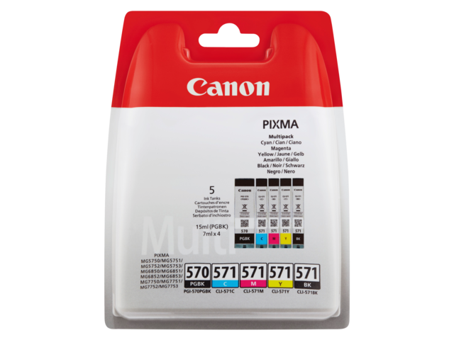 2429909 inkcartridge canon pgi-570 cli-571 2x zwart 3 kl