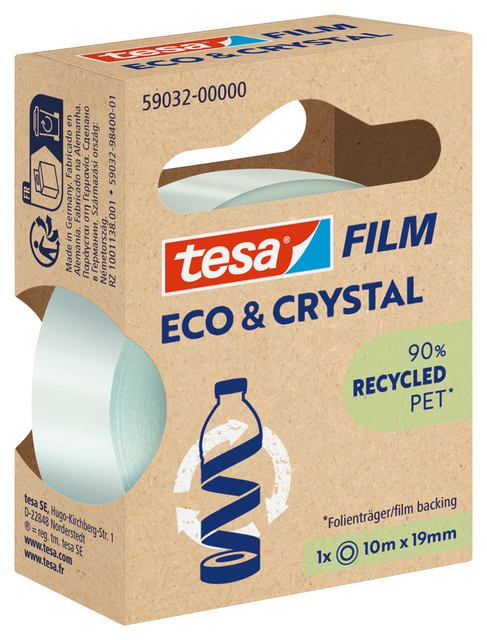 Plakband Tesa eco&crystal 59032 19mmx10m transparant blister Plakband Tesa eco&crystal 59032 19mmx10m transparant blister