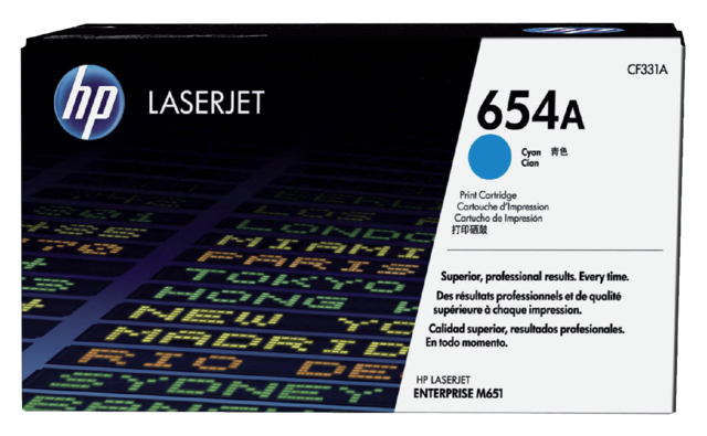 Tonercartridge HP CF331A 654A blauw Tonercartridge HP CF331A 654A blauw