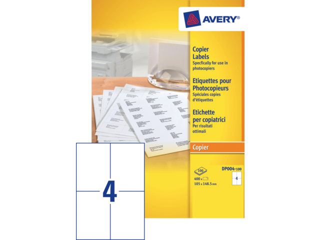 DP004-100 etiket avery dp004-100 105x149mm 400st