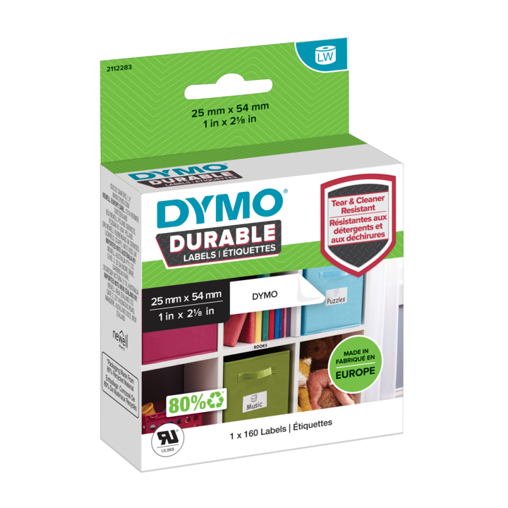 Dymo 2112283 duurzame LabelWriter etiketten 25x54mm Dymo 2112283 duurzame LabelWriter etiketten 25x54mm