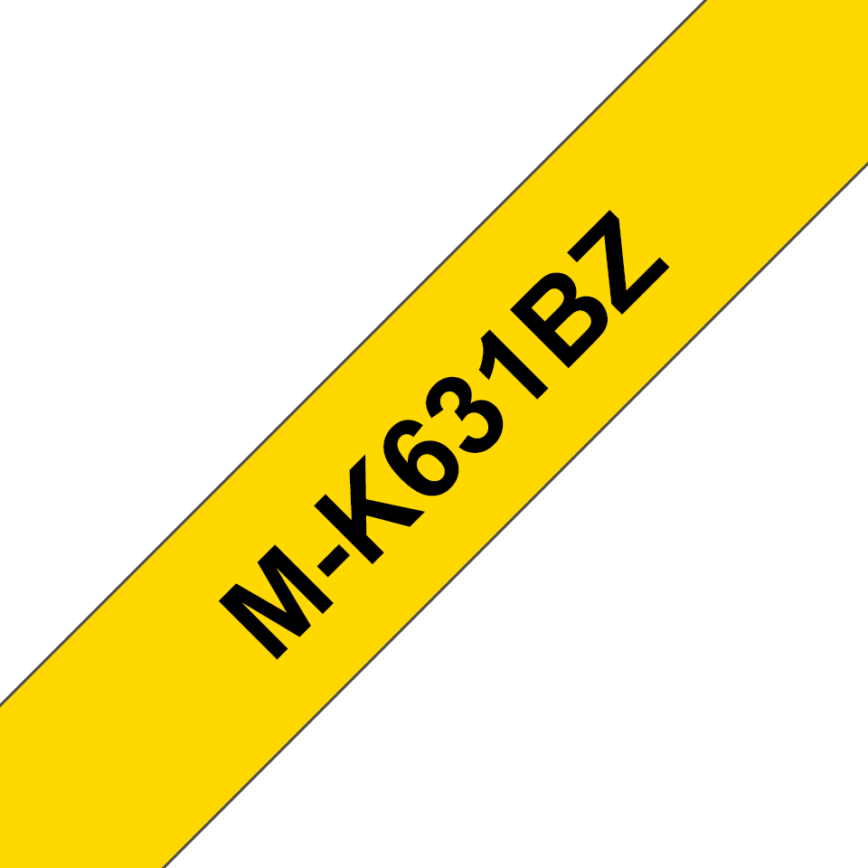 M-K631BZ - 12 mm zwart op geel (8 m) M-K631BZ - 12 mm zwart op geel (8 m)