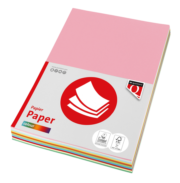 Kopieerpapier Quantore Colour A4 120gr 10 kleuren x 10 vel 100 vel Kopieerpapier Quantore Colour A4 120gr 10 kleuren x 10 vel 100 vel