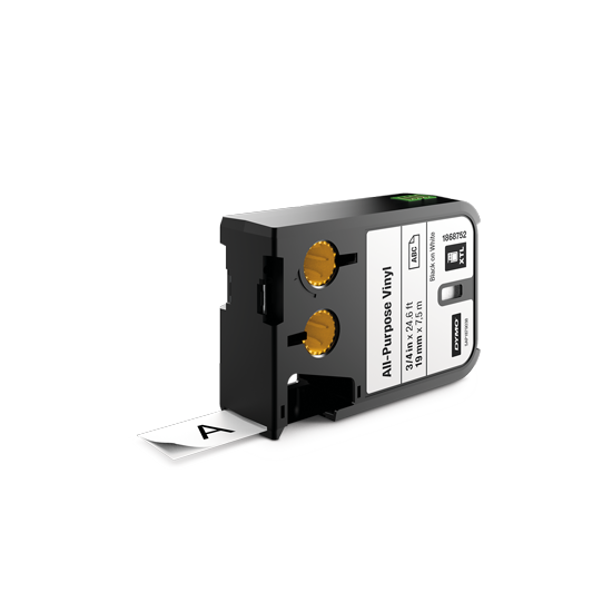 DYMO 1868752 XTL universele vinyl tape 19mm zwart op wit DYMO 1868752 XTL universele vinyl tape 19mm zwart op wit