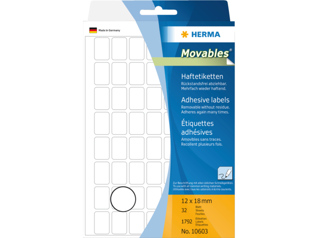 10603 etiket herma 10603 12x18mm verwijderbaar 1792stuks