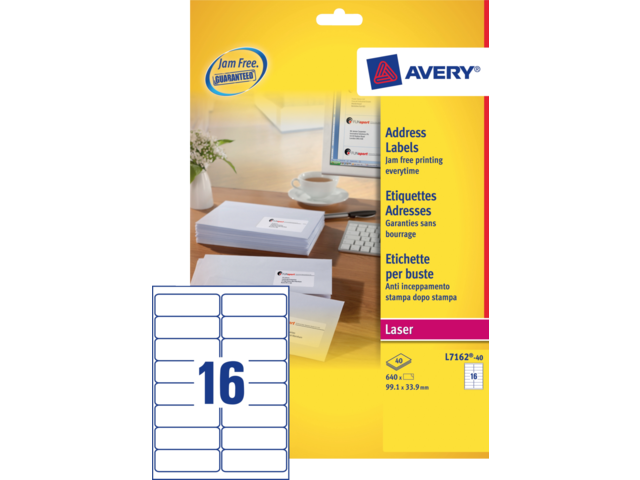 L7162-40 etiket avery l7162-40 99.1x33.9mm 640st
