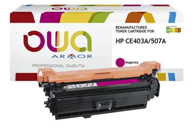 Tonercartridge OWA alternatief tbv HP CE403A rood Tonercartridge OWA alternatief tbv HP CE403A rood