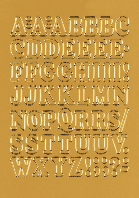 Etiket HERMA 4183 12mm letters A-Z goudfolie 50stuks Etiket HERMA 4183 12mm letters A-Z goudfolie 50stuks