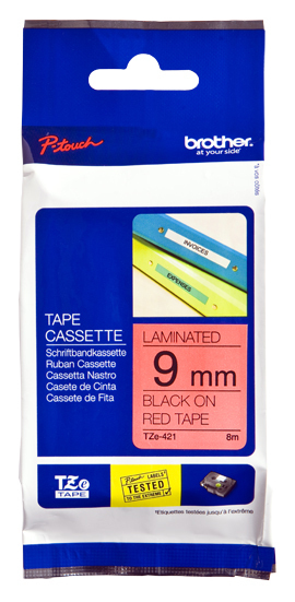 TZe-421 9mm Zwart op Rood TZe-421 9mm Zwart op Rood