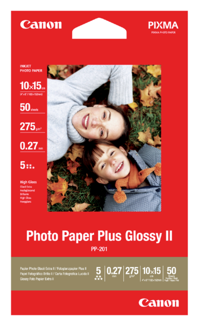 Inkjetpapier Canon PP-201 10x15cm 260gr glans 50 vel Inkjetpapier Canon PP-201 10x15cm 260gr glans 50 vel