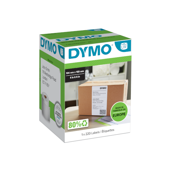 Dymo extra grote verzendetiketten 104x159mm voor LabelWriter 4XL Dymo extra grote verzendetiketten 104x159mm voor LabelWriter 4XL
