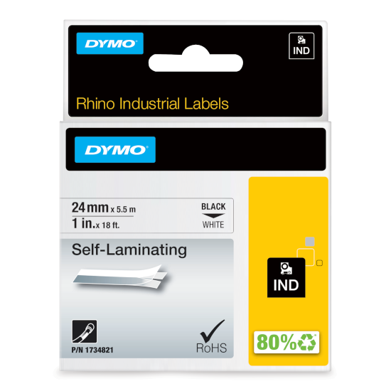 Dymo 1734821 RHINO Zelf Laminerende tape 24mm verpakking Dymo 1734821 RHINO Zelf Laminerende tape 24mm verpakking