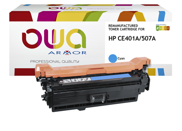 Tonercartridge OWA alternatief tbv HP CE401A blauw Tonercartridge OWA alternatief tbv HP CE401A blauw