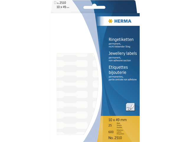2510 etiket herma 2510 10x49mm wit 600stuks