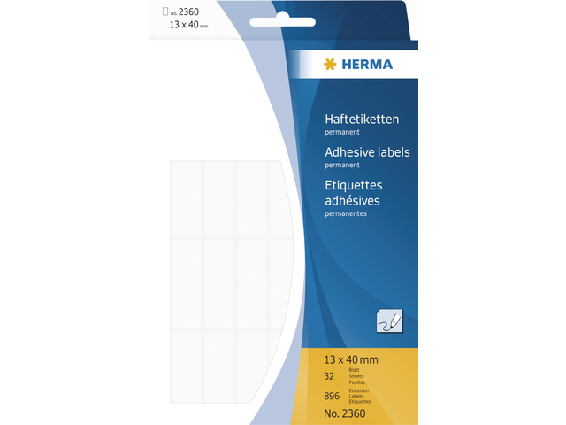 2360 etiket herma 2360 13x40mm wit 896stuks