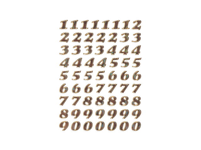 4193 etiket herma 4193 8mm getallen 0-9 goudfolie 64st