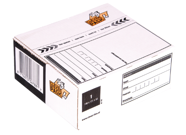 Postpakketbox 1 CleverPack 146x131x56mm wit Postpakketbox 1 CleverPack 146x131x56mm wit