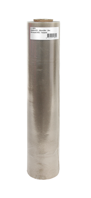 Wikkelfolie IEZZY 500mmx300m 20mu 100% recycled (PCR) transparant Wikkelfolie IEZZY 500mmx300m 20mu 100% recycled (PCR) transparant