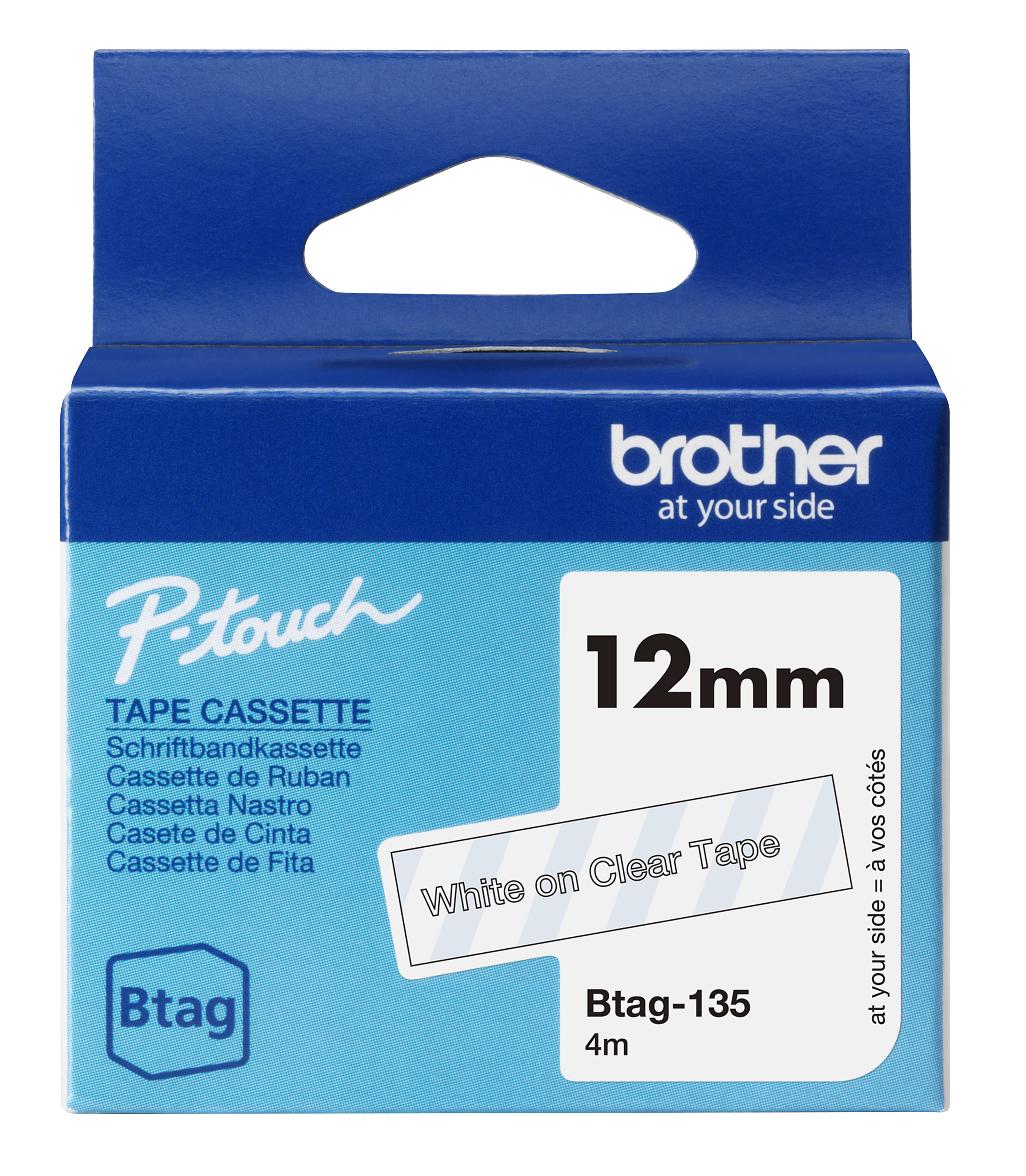Brother Btag-135 wit op transparant Brother Btag-135 wit op transparant