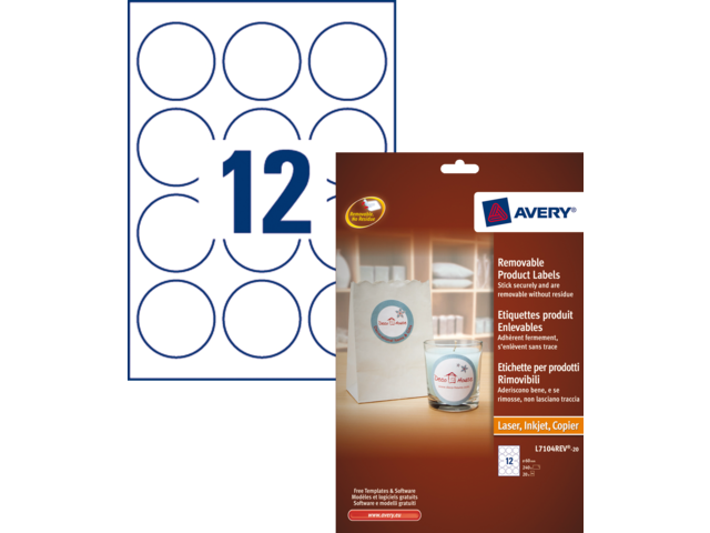 L7104REV-20 etiket avery l7104rev-20 60mm wit 240st
