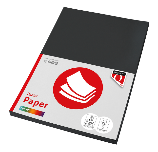 Kopieerpapier Quantore Colour A4 120gr zwart 100 vel Kopieerpapier Quantore Colour A4 120gr zwart 100 vel