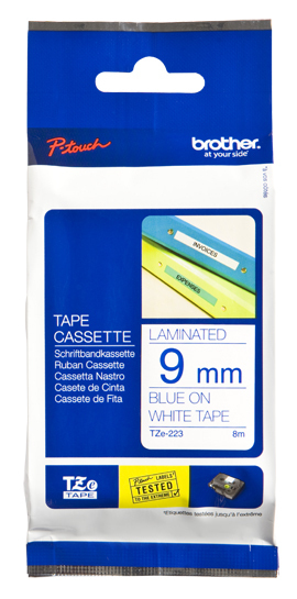 TZe-223 9mm Blauw op Wit TZe-223 9mm Blauw op Wit