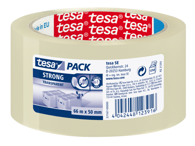 57167-00000-05 verpakkingstape tesa 57167 50mmx66m pp low tr