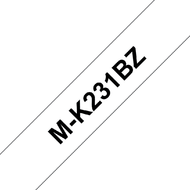 Labeltape Brother P-touch M-K231 ongelamineerd 12mm zwart op wit Labeltape Brother P-touch M-K231 ongelamineerd 12mm zwart op wit