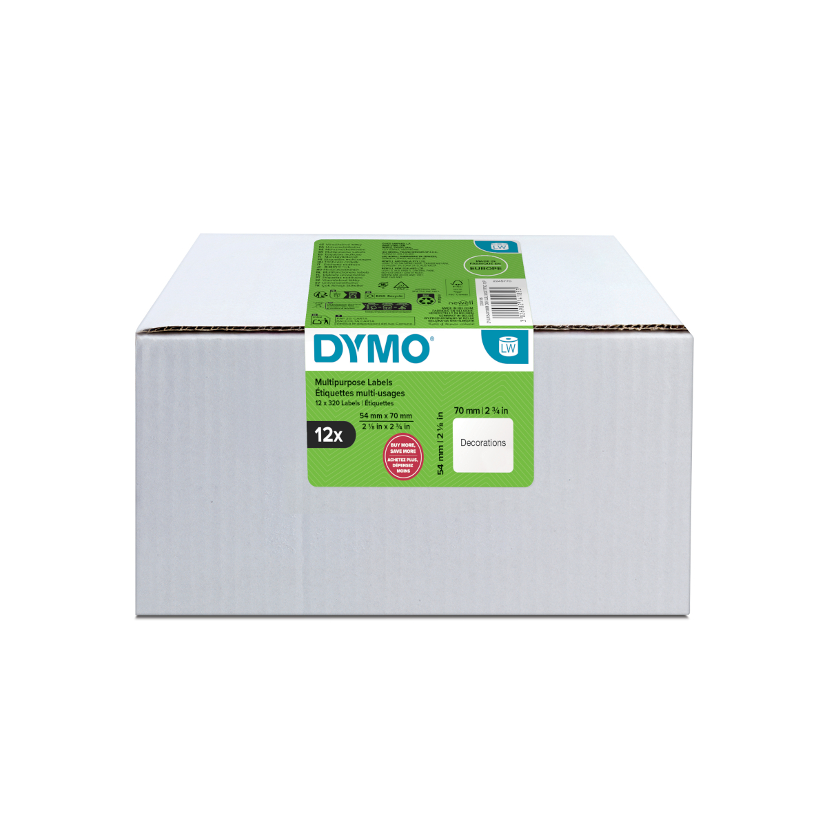 Dymo 2234185 valuepack 12x LabelWriter etiket 54 x 70 mm