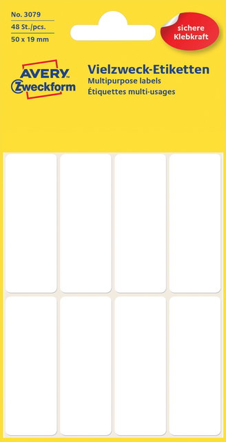 3079 etiket avery zweck 3079 50x19mm 48st