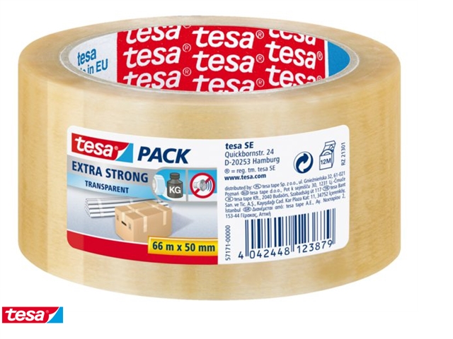 Tesa Transparante Verpakkingstape Extra Sterk 50mm x 60m Tesa Transparante Verpakkingstape Extra Sterk 50mm x 60m