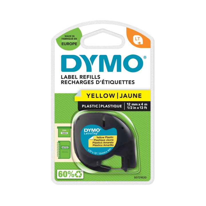 Dymo LetraTag tape yellow