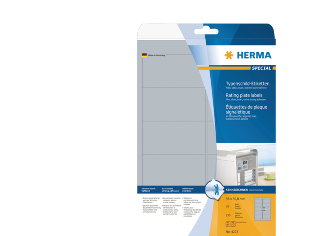 4223 etiket herma 4223 96x50.8mm zilver 250st