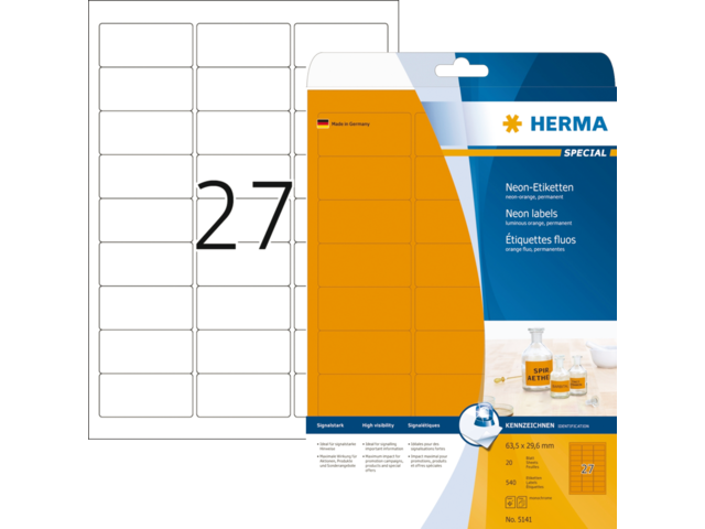 5141 etiket herma 5141 63.5x29.6mm 540st or