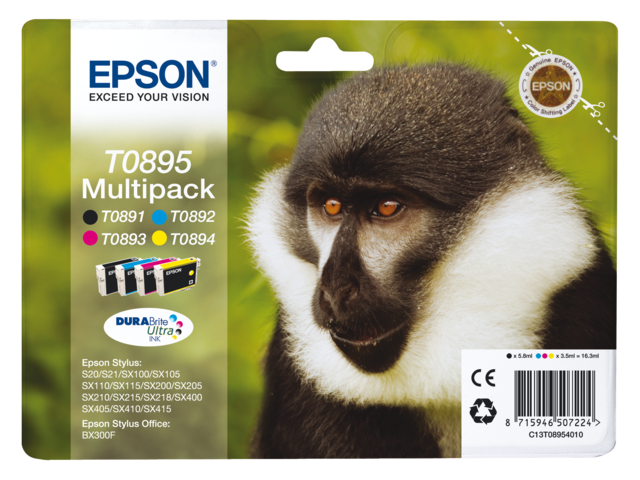 1768388 inkcartridge epson t089540 zwart 3 kleuren