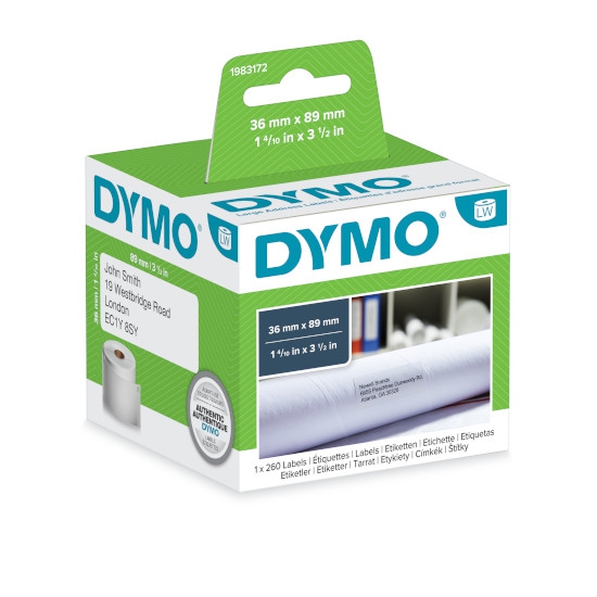 Dymo 1983172 LabelWriter adresetiketten 36x89mm (1x260) Dymo 1983172 LabelWriter adresetiketten 36x89mm (1x260)