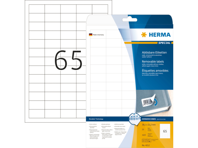 4212 etiket herma 4212 38.1x21.2mm 1625st