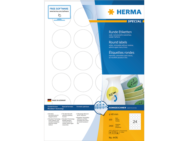 4476 etiket herma 4476 40mm 2400st