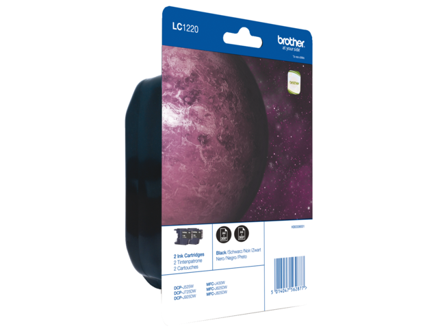 LC1220BKBP2 inkcartridge brother lc-1220 2x zwart