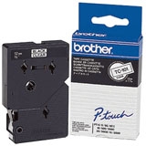 Brother TC-101 Tape Zwart op helder, 12mm.