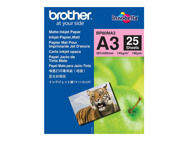 BROTHER BP-60MA3 inkjet paper A3 25BL 190g/m2 voor MFC-6490CW BROTHER BP-60MA3 inkjet paper A3 25BL 190g/m2 voor MFC-6490CW