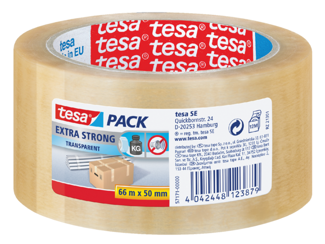 Verpakkingstape tesapack® Extra Strong 66mx50mm transparant Verpakkingstape tesapack® Extra Strong 66mx50mm transparant