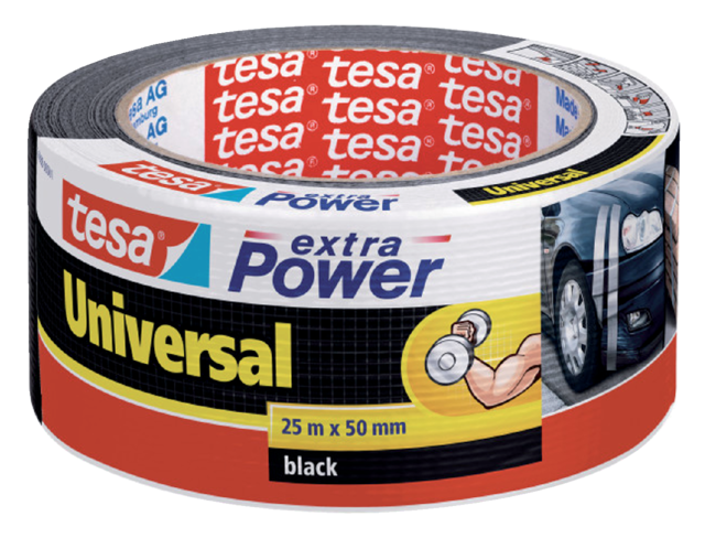 Duct tape tesa® extra Power Universal 25mx50mm zwart Duct tape tesa® extra Power Universal 25mx50mm zwart