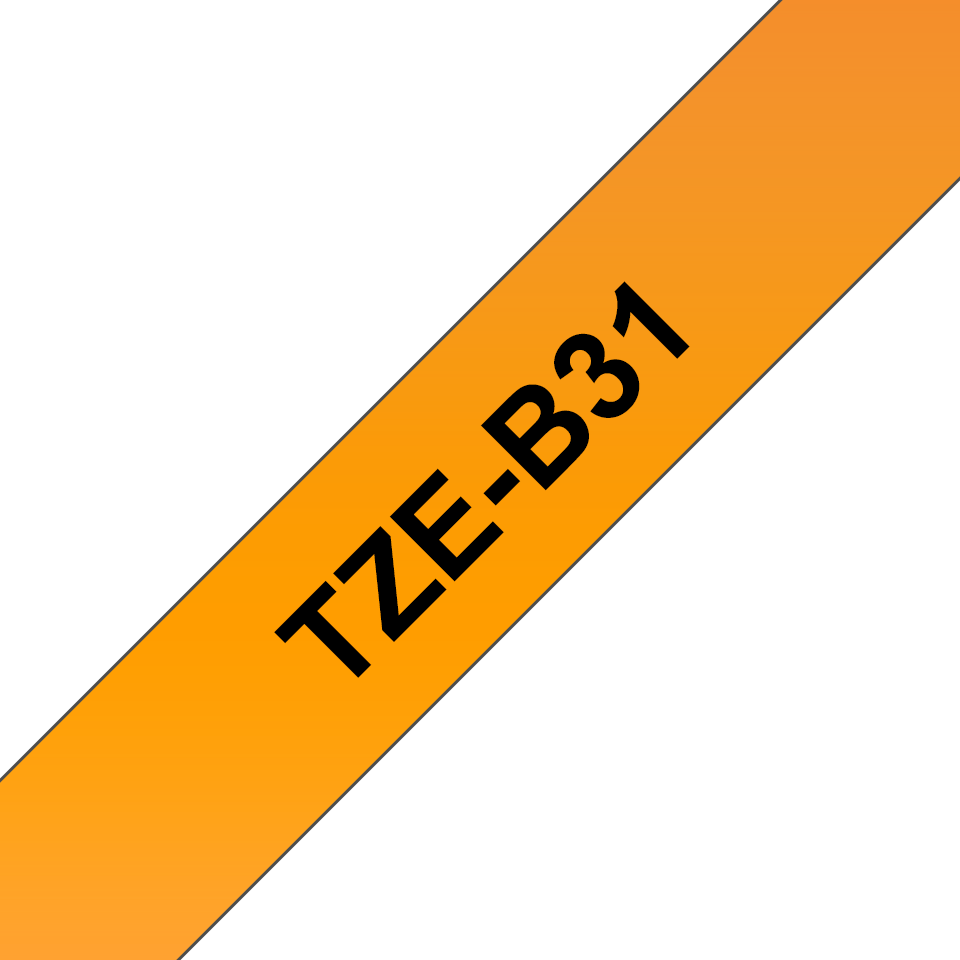 TZe-B31 12mm Zwart op Oranje Fluorescerend TZe-B31 12mm Zwart op Oranje Fluorescerend