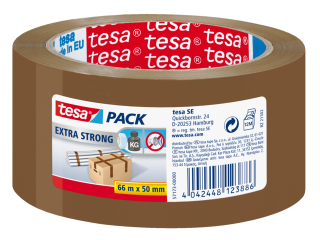 57173-00000-03 verpakkingstape tesa 57173 50mmx66m pvc bruin