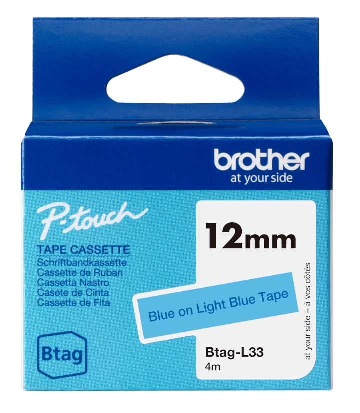 Brother Btag-L33 blauw op licht blauw Brother Btag-L33 blauw op licht blauw