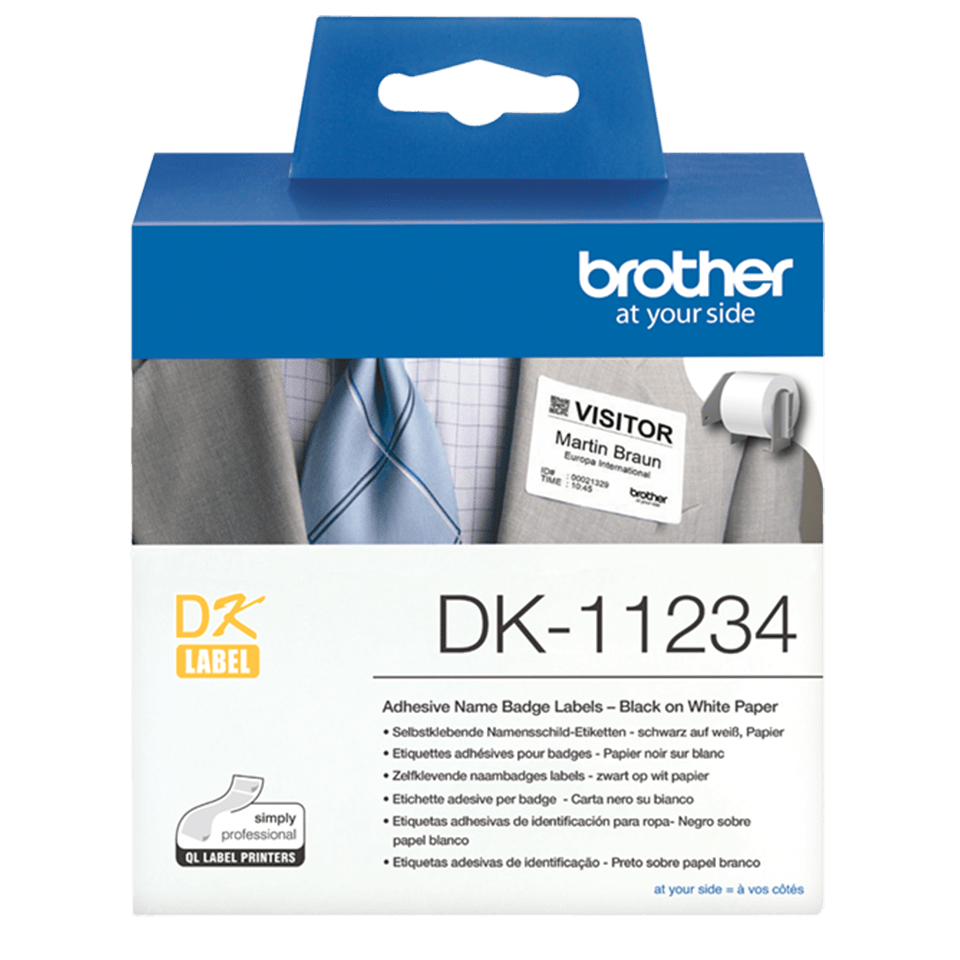 Brother DK-11234 naambadge label, zelfklevend, 60x86mm Brother DK-11234 naambadge label, zelfklevend, 60x86mm