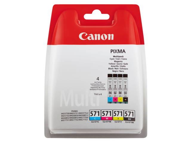 2429906 inkcartridge canon cli-571 zwart 3 kleuren